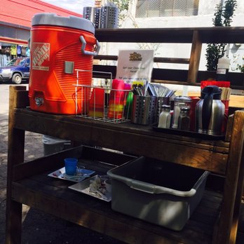 The Waffle Window - Drink and condiment station. - Breakfast & Brunch Near Me - Portland, Oregon The Waffle Window - Drink and condiment station. - Breakfast & Brunch Near Me - Portland, Oregon