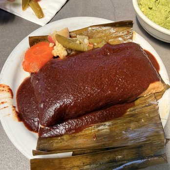 El Molino Central - Chicken Chicken Mole Poblano Tamales in Banana Leaf - Mexican Near Me - Sonoma, California El Molino Central - Chicken Chicken Mole Poblano Tamales in Banana Leaf - Mexican Near Me - Sonoma, California
