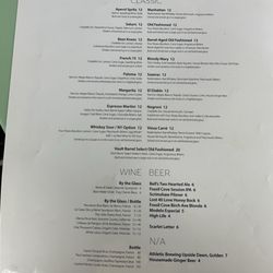 Drink menu