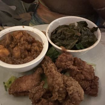 Sweet Catch - Sweet catch dinner with fried chicken, collard greens and candied yams - Seafood Near Me - Brooklyn, New York Sweet Catch - Sweet catch dinner with fried chicken, collard greens and candied yams - Seafood Near Me - Brooklyn, New York