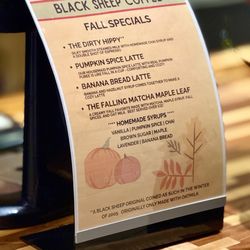 Black Sheep Espresso Bar - Fall Specials Menu