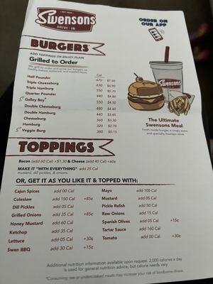 Menu photo 5 Swensons Drive-In Cleveland, OH