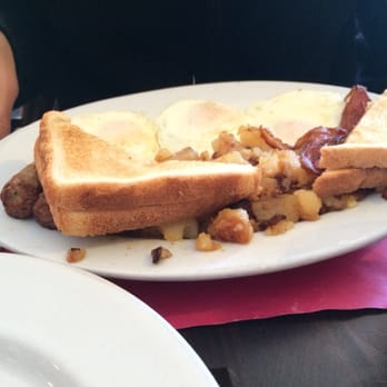 My Diner - The Farmer's special. Three eggs, two sausage, two bacon, white toast plus two pancakes. - Sandwiches Near Me - Melrose, Massachusetts My Diner - The Farmer's special. Three eggs, two sausage, two bacon, white toast plus two pancakes. - Sandwiches Near Me - Melrose, Massachusetts