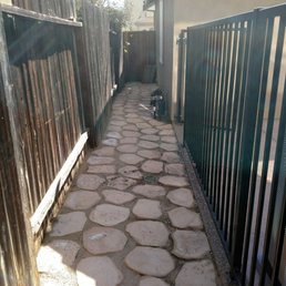 dog runner area behind iron gate