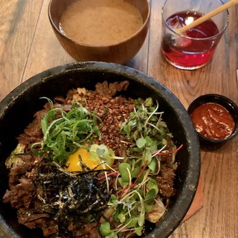 Barn Joo 35 - Hotstone Bowl Bulgogi, Miso Soup, Soju Cocktail - Korean Near Me - New York, New York Barn Joo 35 - Hotstone Bowl Bulgogi, Miso Soup, Soju Cocktail - Korean Near Me - New York, New York