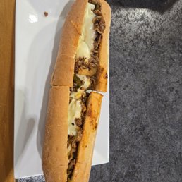 Cheese steak hoagie with everything. Cheese steak hoagie with everything.