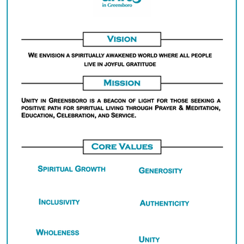 Unity in Greensboro - Mission, Vision, and Core Values - Churches Near Me - Greensboro, North Carolina Unity in Greensboro - Mission, Vision, and Core Values - Churches Near Me - Greensboro, North Carolina