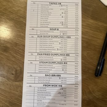 Zen Dumpling - Menu - almost like ordering sushi - Soup Near Me - Jacksonville, Florida