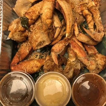 Potluck Hawker Eatery - Crab w/gravey, bbq sauce??, salted egg sauce?? - Indonesian Near Me - Vancouver, British Columbia