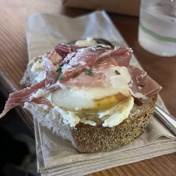 ALTA Bakery & Cafe - Pear, creme cheese and prosciutto on sour bread. Very good flavors - Cafes Near Me - Monterey, California ALTA Bakery & Cafe - Pear, creme cheese and prosciutto on sour bread. Very good flavors - Cafes Near Me - Monterey, California