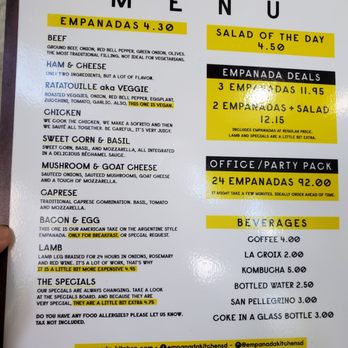 Empanada Kitchen - Menu - Empanadas Near Me - San Diego, California