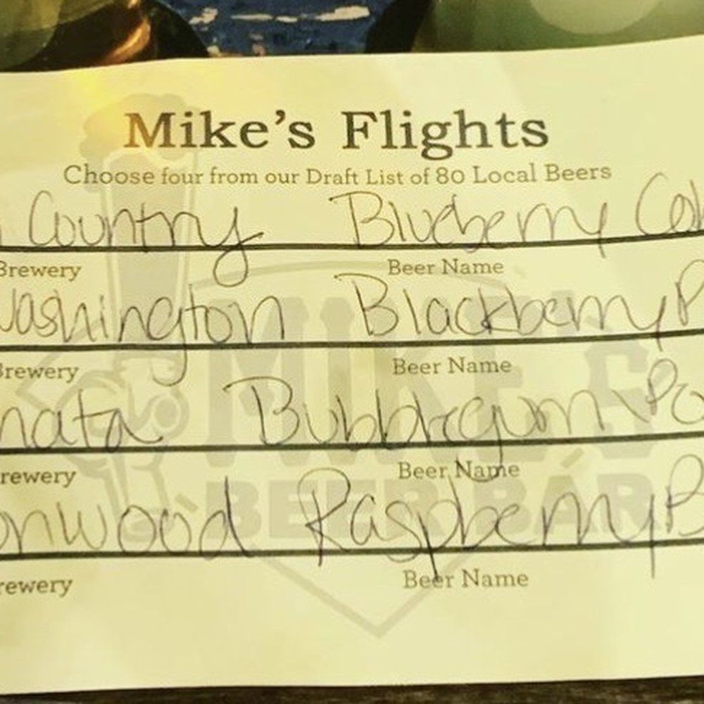 My flight beer choices My flight beer choices