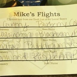 My flight beer choices