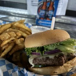 The Iron Oar - Sriracha jalapeño burger. Delicious!!