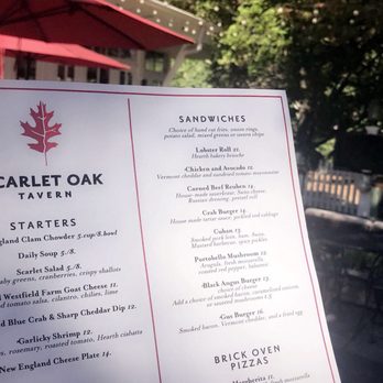Scarlet Oak Tavern - The lunch menu - New American Near Me - Hingham, Massachusetts