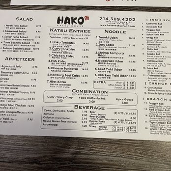 Hako - Menu - Sushi Bars Near Me - Irvine, California Hako - Menu - Sushi Bars Near Me - Irvine, California