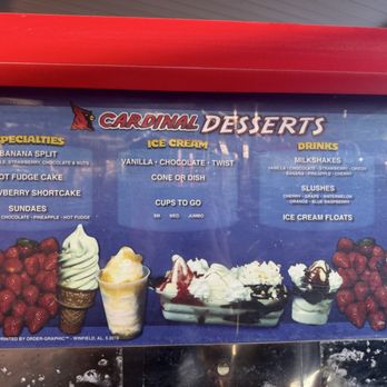 Cardinal Drive In - Dessert menu - Sandwiches Near Me - Winfield, Alabama