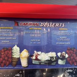 Cardinal Drive In - Dessert menu