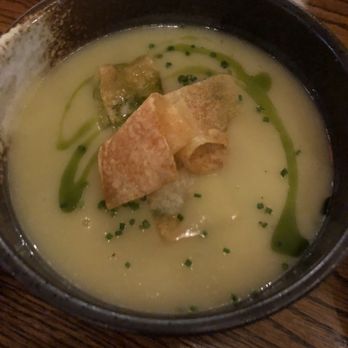 Fiddlehead Bistro - Potato leek soup, pretty good, something acidic to cut richness would have been nice - New American Near Me - Saranac Lake, New York Fiddlehead Bistro - Potato leek soup, pretty good, something acidic to cut richness would have been nice - New American Near Me - Saranac Lake, New York