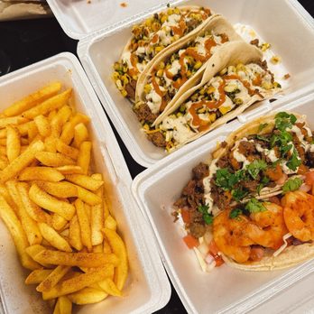 The Dude’s Foods - Steak Texas Tacos, steak and shrimp tacos, seasoned fries - Cajun/Creole Near Me - Nederland, Texas The Dude’s Foods - Steak Texas Tacos, steak and shrimp tacos, seasoned fries - Cajun/Creole Near Me - Nederland, Texas