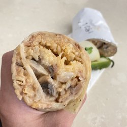 Sautéed mushroom and onion burrito! It's very good!