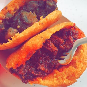 Little Diner - Chili verde on top. Chile Colorado on the bottom - Mexican Near Me - Canutillo, Texas