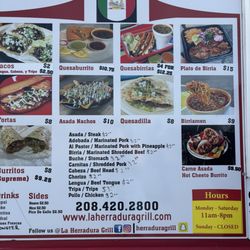La Herradura Grill - Menú