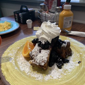 Mandy's Breakfast House - Cinnamon raisin French toast with blueberry compotes - Breakfast & Brunch Near Me - Sonora, California Mandy's Breakfast House - Cinnamon raisin French toast with blueberry compotes - Breakfast & Brunch Near Me - Sonora, California