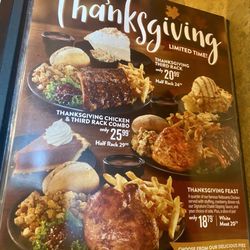 Swiss Chalet Rotisserie & Grill - Thanksgiving Menu 2026 - Limited Time