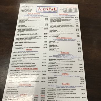 April's II - Menu for April's II - American Near Me - Salem, Massachusetts April's II - Menu for April's II - American Near Me - Salem, Massachusetts