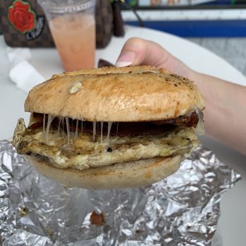 Effe Cafe - Bacon, Egg & Cheese (on a homemade bagel) - Sandwiches Near Me - Cooper City, Florida Effe Cafe - Bacon, Egg & Cheese (on a homemade bagel) - Sandwiches Near Me - Cooper City, Florida