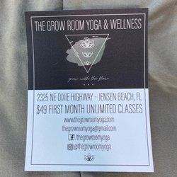 The Grow Room Yoga & Wellness - Info card front
