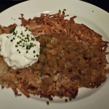 Prime One Twelve - Potato pancake with apple pieces and sour cream - Steakhouses Near Me - Miami Beach, Florida