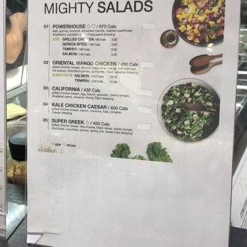 Cultures - a menu for a salad on a table - Juice Bars & Smoothies Near Me - Toronto, Ontario