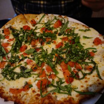 Padrino - Bruschetta Pizza - garlic parmesan butter base, fresh tomato, garlic, basil, fresh mozzarella & house cheese blend - Pizza Near Me - Milford, Ohio