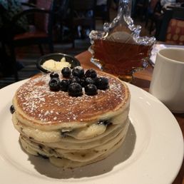 Blueberry Pancakes and Maple Syrup