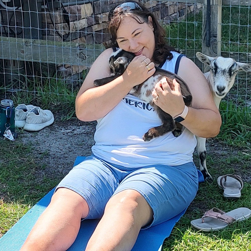 Dim Jandy Ranch - Best part of yoga is the end when we have more time to hold the babies. They are so sweet! - Ranches Near Me - Fort Myers, Florida Dim Jandy Ranch - Best part of yoga is the end when we have more time to hold the babies. They are so sweet! - Ranches Near Me - Fort Myers, Florida
