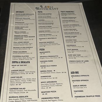 Il Sole - Menu - Italian Near Me - New York, New York