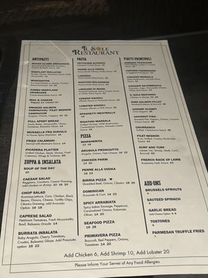 Menu photo 3 Il Sole New York, NY