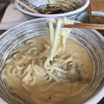 Futago Udon - Miso Carbonara arrived 20-25 mins later. As you can see, the other diner already finished their meal. - Japanese Near Me - Boston, Massachusetts