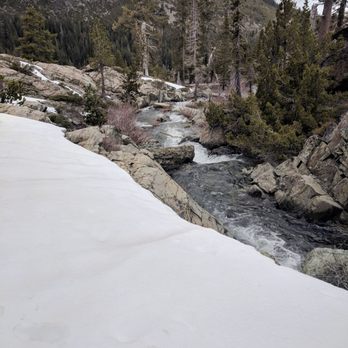 Plumas-Eureka State Park - Fern Falls trail which was almost entirely covered by snow in late April - Parks Near Me - Blairsden, California Plumas-Eureka State Park - Fern Falls trail which was almost entirely covered by snow in late April - Parks Near Me - Blairsden, California