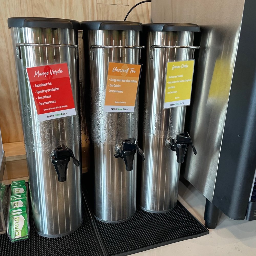 Clean Eatz - three stainless steel coffee dispensers on a counter - Juice Bars & Smoothies Near Me - Columbus, Ohio Clean Eatz - three stainless steel coffee dispensers on a counter - Juice Bars & Smoothies Near Me - Columbus, Ohio