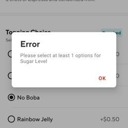 Doordash updated the menu and took off the option that is required to order. Will not let you add items because of this