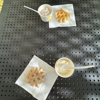 Cloud Soft Serve & Waffles - Fruit pebbles glazed waffle and fruity pebbles soft serve Plain waffles with strawberry soft serve - Ice Cream & Frozen Yogurt Near Me - Edmond, Oklahoma Cloud Soft Serve & Waffles - Fruit pebbles glazed waffle and fruity pebbles soft serve Plain waffles with strawberry soft serve - Ice Cream & Frozen Yogurt Near Me - Edmond, Oklahoma