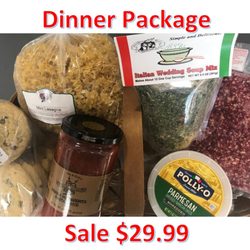Sunny Meadow Foods - Wedding Soup, Ground Beef, Pasta Sauce, Parmesan Cheese and Cookies - Savings $7.00 off regular price.