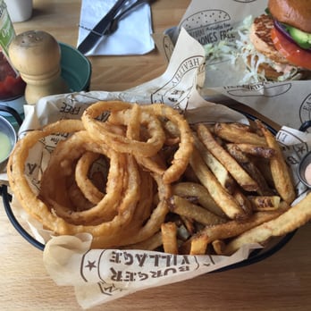 Burger Village - Onion ring and frie combo - Burgers Near Me - Brooklyn, New York Burger Village - Onion ring and frie combo - Burgers Near Me - Brooklyn, New York