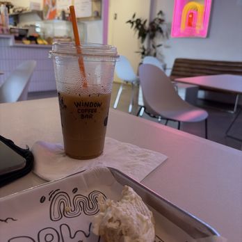 Window Coffee Bar - Remnants of a large Burnt crème latte and bagel with cream cheese - Coffee & Tea Near Me - Phoenix, Arizona Window Coffee Bar - Remnants of a large Burnt crème latte and bagel with cream cheese - Coffee & Tea Near Me - Phoenix, Arizona