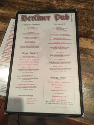 Menu photo 8 Berliner Pub Renton, WA