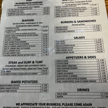 Eason's Catfish House - Menu - Seafood Near Me - Mendenhall, Mississippi Eason's Catfish House - Menu - Seafood Near Me - Mendenhall, Mississippi