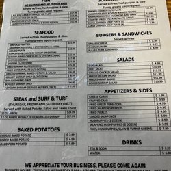 Eason's Catfish House - Menu